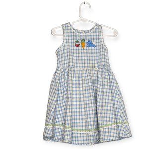 Sweet Potatoes Blue & White Sleeveless Dress Size 5